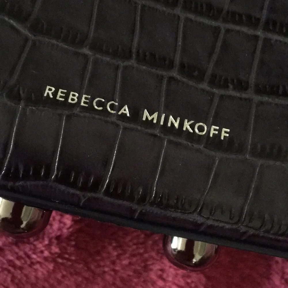 Rebecca Minkoff gray blue exotic Croc embossed Mini Mac crossbody - Picture 10 of 13